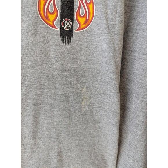 No Boundaries Y2K Vintage Biker Motorcycle Flame Baggy 3XL Oversized Gray Tee - Picture 9 of 9
